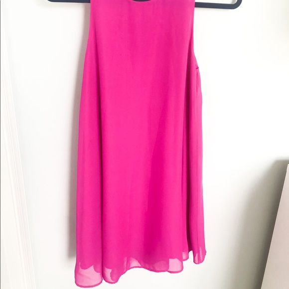 Askari Magenta Chiffon Shift Dress - Picture 2 of 6